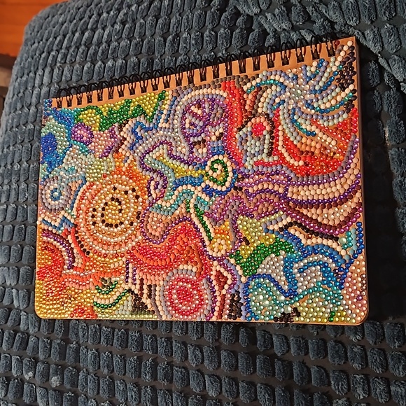 Handcrafted beaded notebook. No two are alike. Pages blank, unlined. - Picture 2 of 4